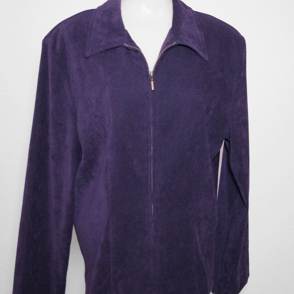 Briggs womens velour zipper jacket size 10